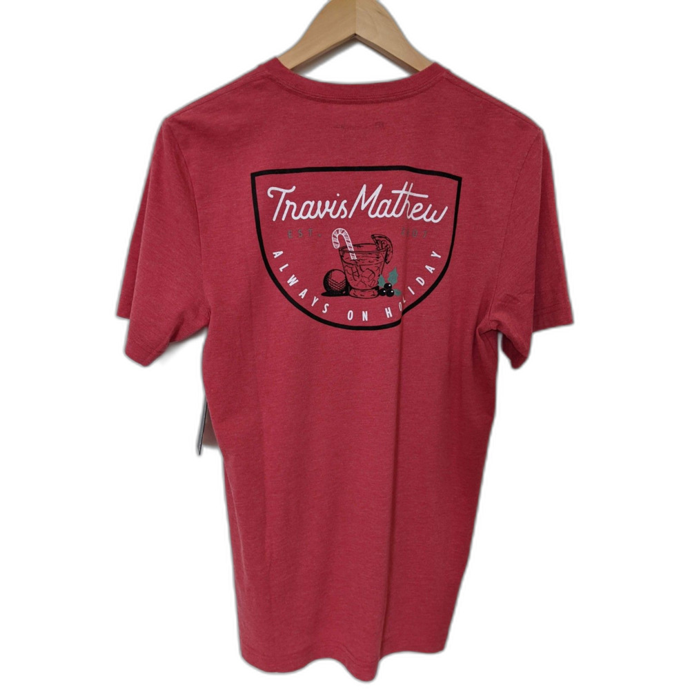 NEW Travis Mathew Always on Holiday Men's Red T Shirt Size S NWT